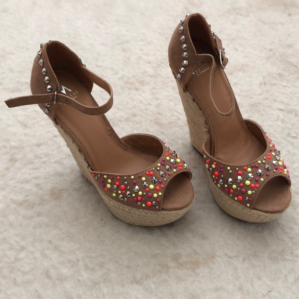 Studded wedge sandals